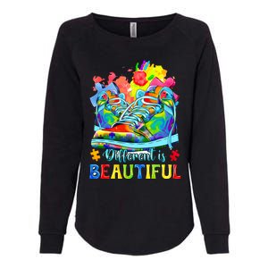 Different Is Beautiful Autism Awareness Funny Shoes Womens California Wash Sweatshirt