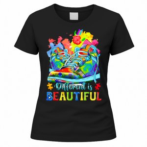 Different Is Beautiful Autism Awareness Funny Shoes Women's T-Shirt