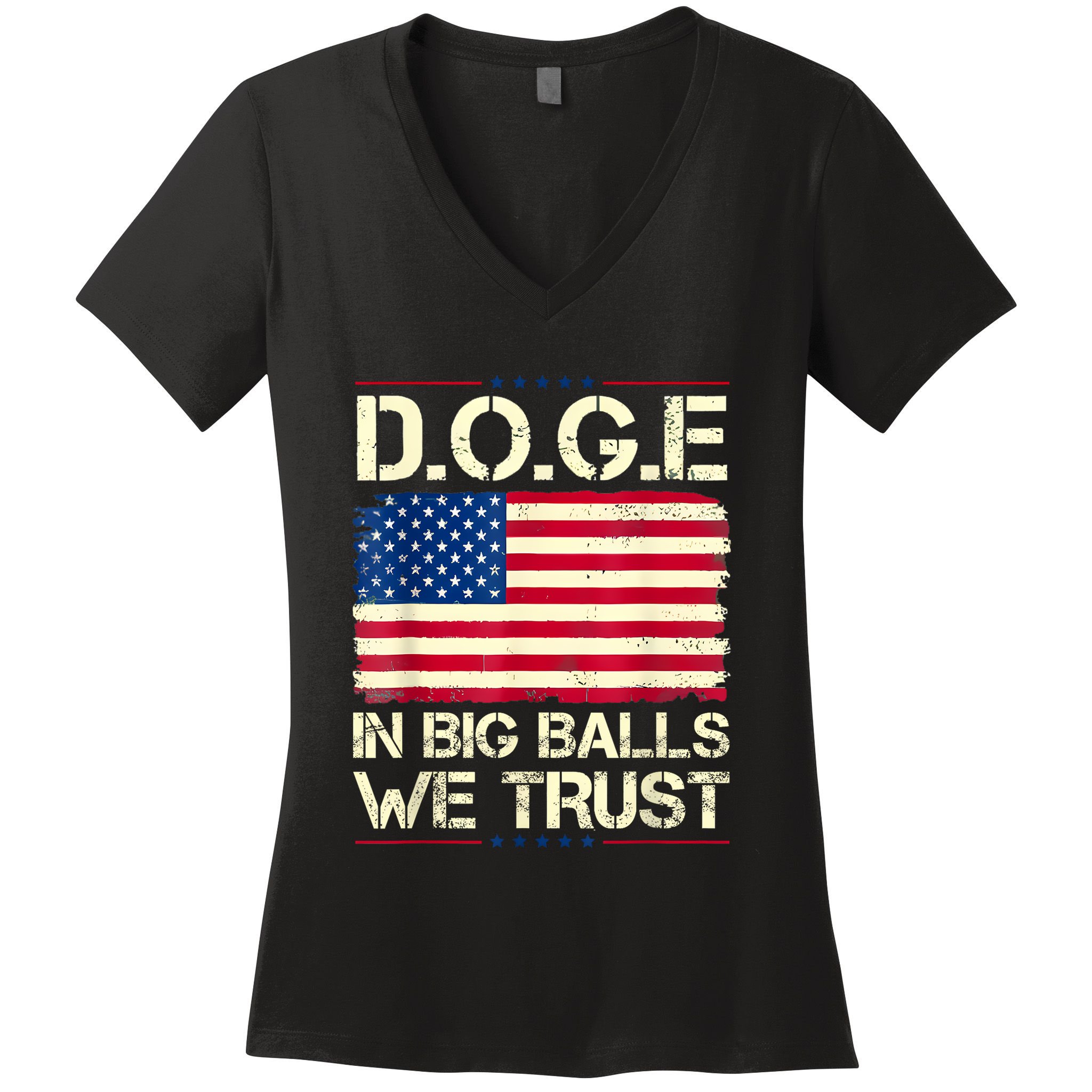 Doge In Big Balls We Trust 2025 Women's V-Neck T-Shirt