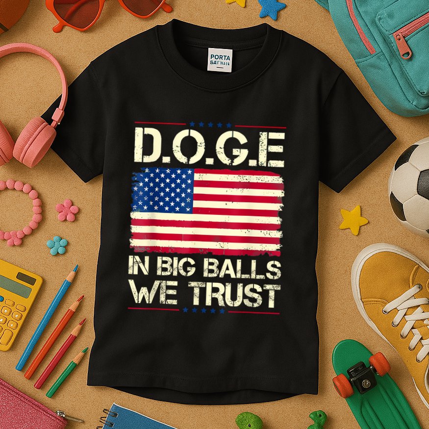 Doge In Big Balls We Trust 2025 Kids T-Shirt