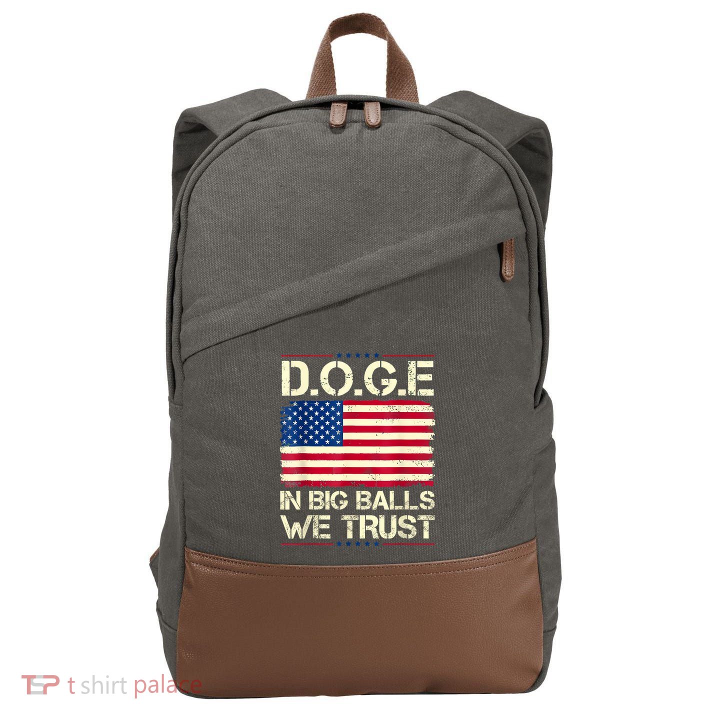 Doge In Big Balls We Trust 2025 Cotton Canvas Backpack