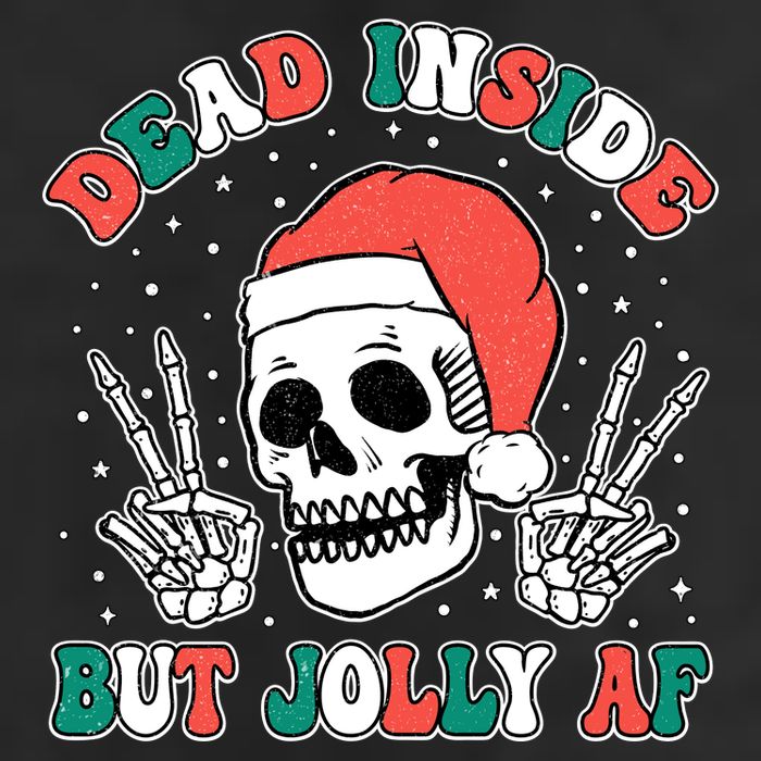 Dead Inside But Jolly Af Christmas Spirit Skeleton Skull Adult Drive Performance Visor