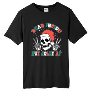 Dead Inside But Jolly Af Christmas Spirit Skeleton Skull Tall Fusion ChromaSoft Performance T-Shirt