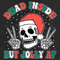 Dead Inside But Jolly Af Christmas Spirit Skeleton Skull Beanie
