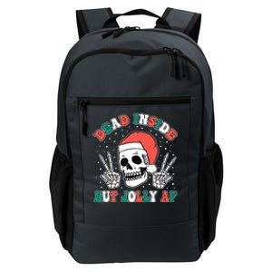 Dead Inside But Jolly Af Christmas Spirit Skeleton Skull Daily Commute Backpack