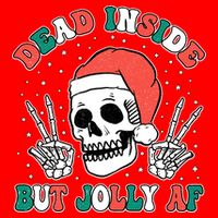 Dead Inside But Jolly Af Christmas Spirit Skeleton Skull 15oz Campfire Ceramic Mug