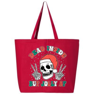 Dead Inside But Jolly Af Christmas Spirit Skeleton Skull 25L Jumbo Tote