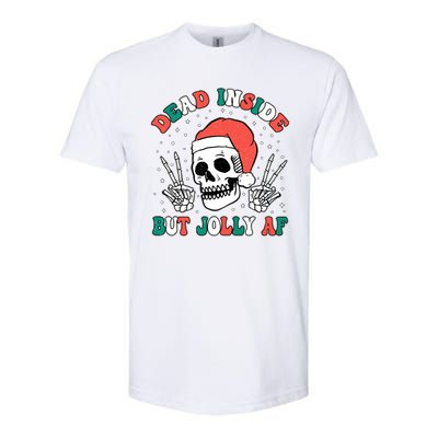 Dead Inside But Jolly Af Christmas Spirit Skeleton Skull Softstyle® CVC T-Shirt