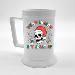 Dead Inside But Jolly Af Christmas Spirit Skeleton Skull Beer Stein