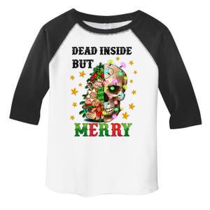 Dead Inside But Merry Christmas Skeleton Skull Xmas Holiday Gift Toddler Fine Jersey T-Shirt