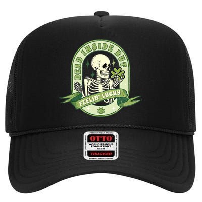 Dead Inside But Lucky High Crown Mesh Back Trucker Hat