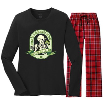 Dead Inside But Lucky Women's Long Sleeve Flannel Pajama Set 