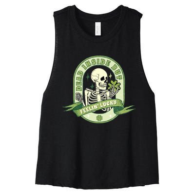 Dead Inside But Lucky Women's Racerback Cropped Tank