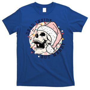 Dead Inside But Merry Christmas Skull Skeleton Santa Hat Gift T-Shirt