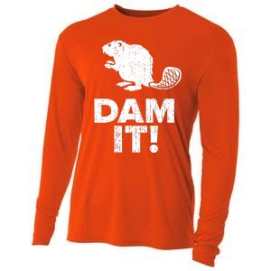 Dam It Beaver Funny Beaver Saying Cooling Performance Long Sleeve Crew