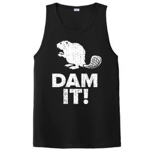 Dam It Beaver Funny Beaver Saying PosiCharge Competitor Tank