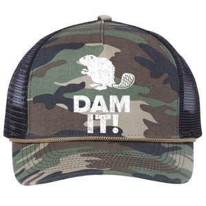 Dam It Beaver Funny Beaver Saying Retro Rope Trucker Hat Cap