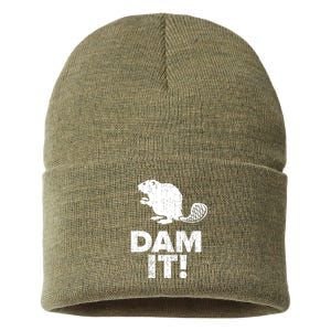 Dam It Beaver Funny Beaver Saying Sustainable Knit Beanie