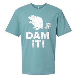 Dam It Beaver Funny Beaver Saying Sueded Cloud Jersey T-Shirt