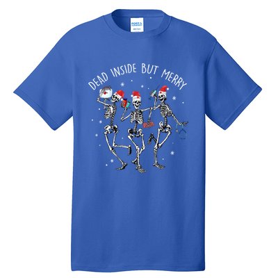 Dead Inside But Merry Funny Dancing Skeleton Christmas Nurse Gift Tall T-Shirt