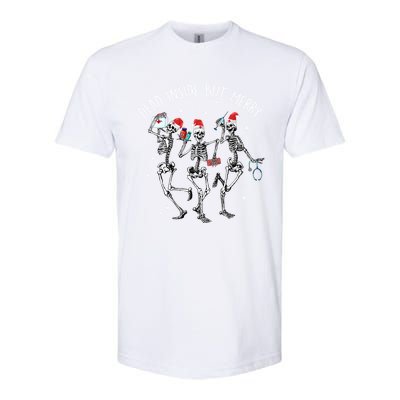 Dead Inside But Merry Funny Dancing Skeleton Christmas Nurse Gift Softstyle® CVC T-Shirt