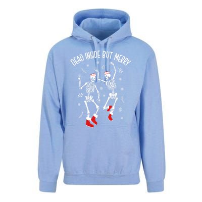 Dead Inside But Merry Funny Dancing Skeleton Christmas Nurse Cool Gift Unisex Surf Hoodie