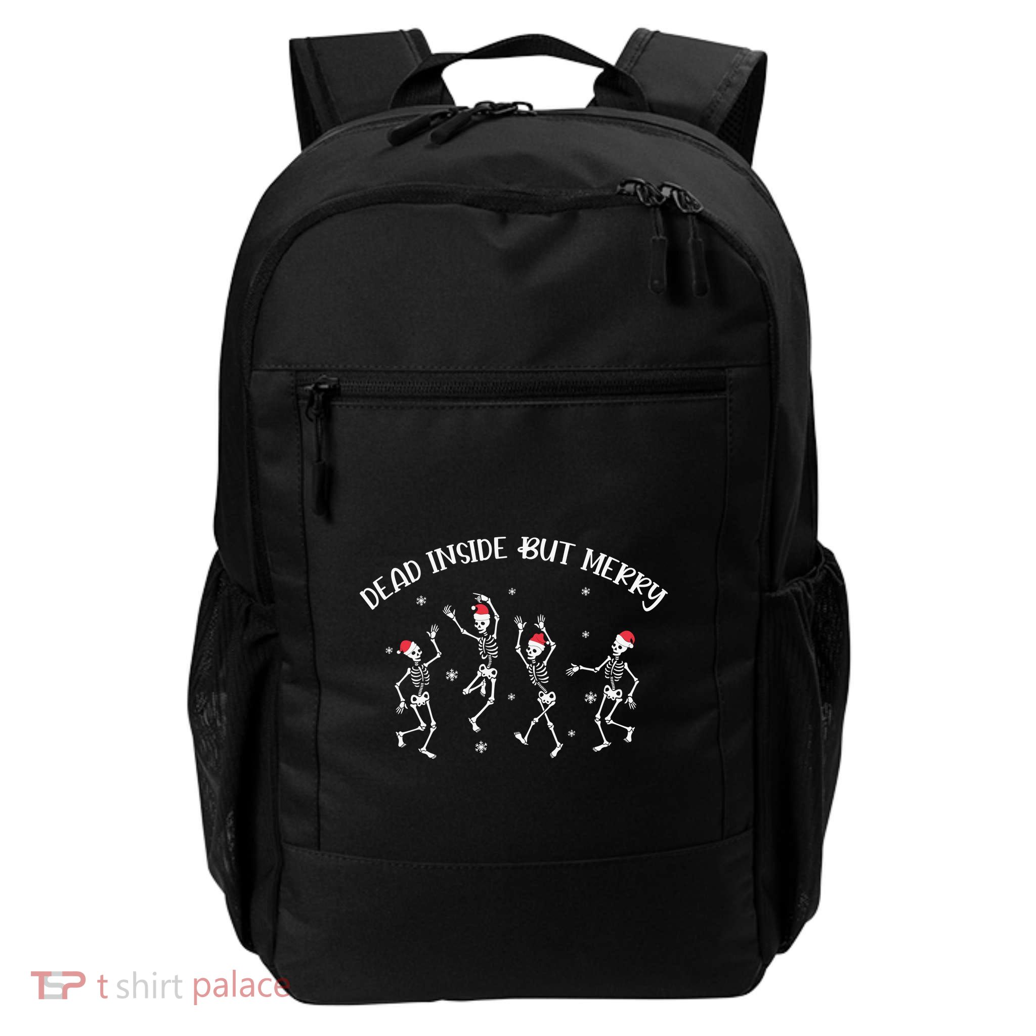 Dead Inside But Merry Dancing Skeleton Funny Dance Backpack
