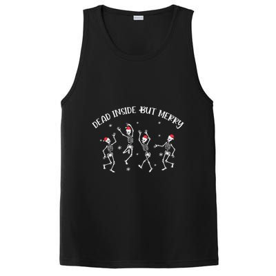 Dead Inside But Merry Dancing Skeleton Funny Dance PosiCharge Competitor Tank