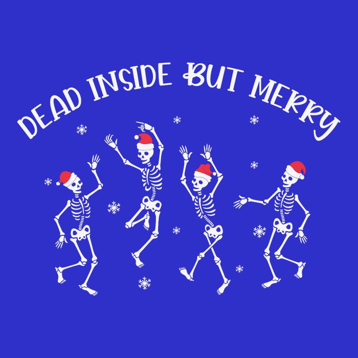 Dead Inside But Merry Dancing Skeleton Funny Dance Short Acrylic Beanie