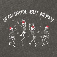 Dead Inside But Merry Dancing Skeleton Funny Dance Cotton Canvas Backpack