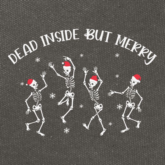 Dead Inside But Merry Dancing Skeleton Funny Dance Cotton Canvas Backpack