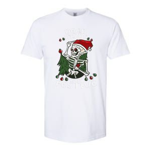 Dead Inside But Festive Drunk Christmas Skeleton Santa Funny Gift Softstyle CVC T-Shirt