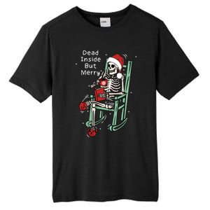 Dead Inside But Merry Funny Skeleton Coffee Christmas Gift Tall Fusion ChromaSoft Performance T-Shirt