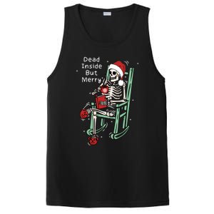 Dead Inside But Merry Funny Skeleton Coffee Christmas Gift PosiCharge Competitor Tank