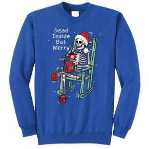 Dead Inside But Merry Funny Skeleton Coffee Christmas Gift Sweatshirt