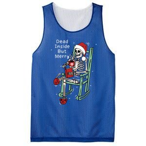 Dead Inside But Merry Funny Skeleton Coffee Christmas Gift Mesh Reversible Basketball Jersey Tank