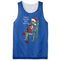 Dead Inside But Merry Funny Skeleton Coffee Christmas Gift Mesh Reversible Basketball Jersey Tank