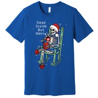 Dead Inside But Merry Funny Skeleton Coffee Christmas Gift Premium T-Shirt