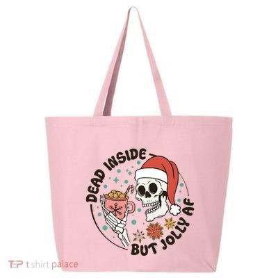 Dead Inside But Jolly Af Skeleton Xmas Santa Skull 25L Jumbo Tote