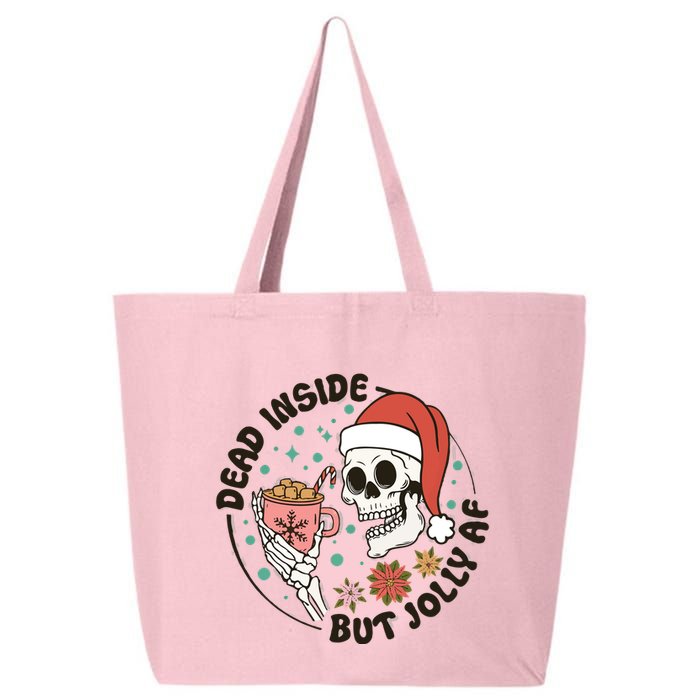 Dead Inside But Jolly Af Skeleton Xmas Santa Skull 25L Jumbo Tote