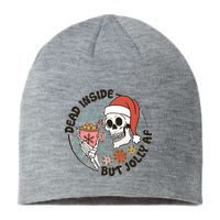 Dead Inside But Jolly Af Skeleton Xmas Santa Skull Sustainable Beanie