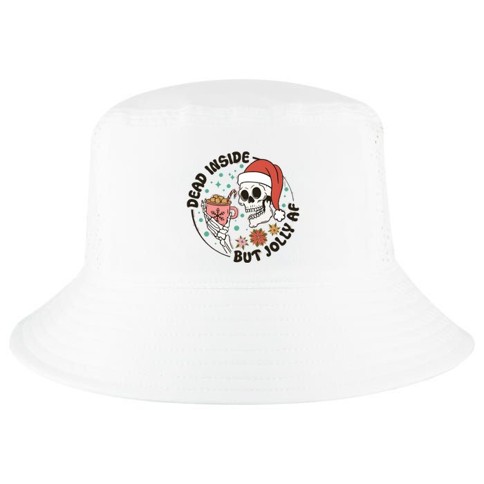Dead Inside But Jolly Af Skeleton Xmas Santa Skull Cool Comfort Performance Bucket Hat