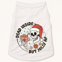 Dead Inside But Jolly Af Skeleton Xmas Santa Skull Doggie Tank