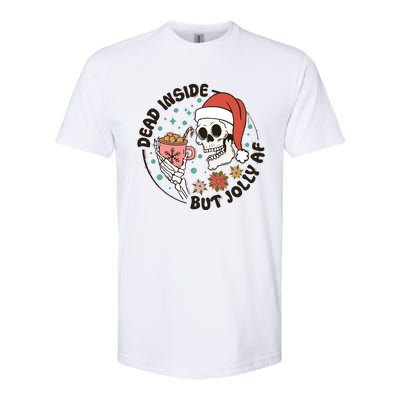 Dead Inside But Jolly Af Skeleton Xmas Santa Skull Softstyle® CVC T-Shirt