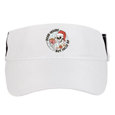 Dead Inside But Jolly Af Skeleton Xmas Santa Skull Adult Drive Performance Visor
