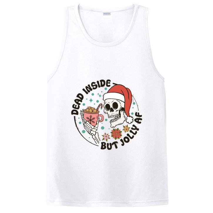 Dead Inside But Jolly Af Skeleton Xmas Santa Skull PosiCharge Competitor Tank