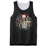 Dead Inside But Jolly Af Christmas Skeleton Mesh Reversible Basketball Jersey Tank