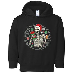 Dead Inside But Jolly Af Christmas Skeleton Toddler Hoodie