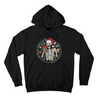 Dead Inside But Jolly Af Christmas Skeleton Tall Hoodie