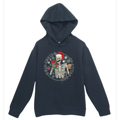 Dead Inside But Jolly Af Christmas Skeleton Urban Pullover Hoodie